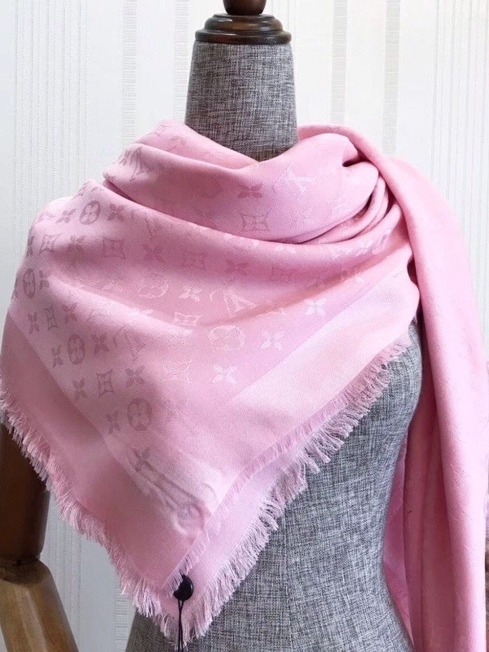 Luxury Pink Monogram Shawl Scarf